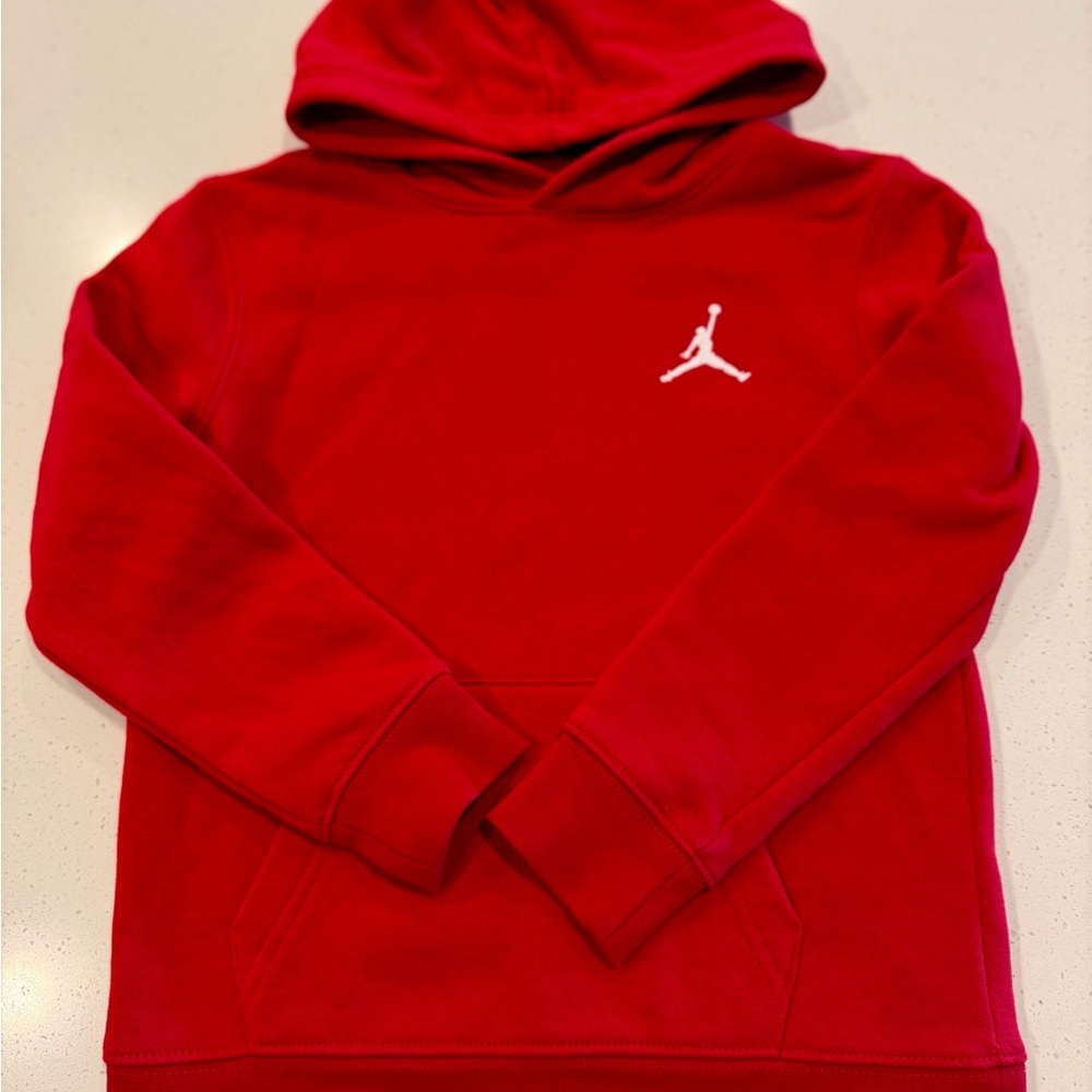 Jordan Kids Red Hoodie with White Logo